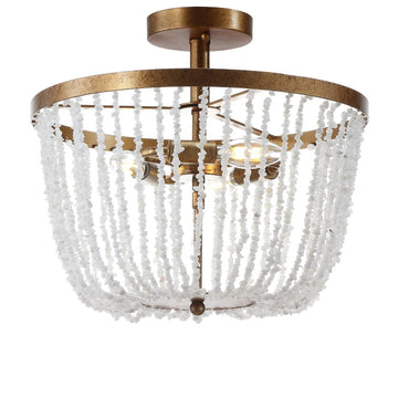 Georgian 15" Stone/Metal LED Flush Mount - JONATHAN Y